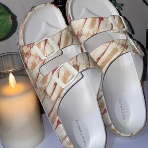 VINCE CAMUTO Buckle Slide Sandals-Mandial in Burnt Orange 7M